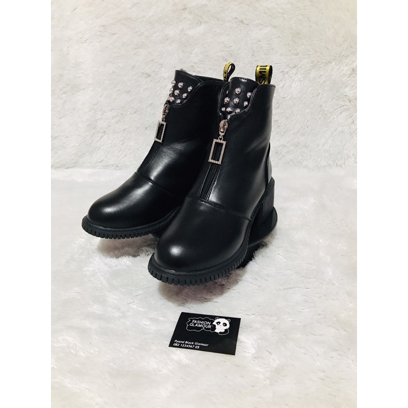 BT05 SEPATU BOOTS IMPORT WANITA KOREA SIZE 40 AKSEN MUTIARA VELVET BRITISH INGGRIS ORIGINAL