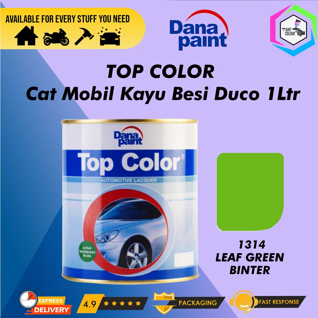 TOP COLOR 1314 Leaf Green Binter - Cat Mobil Kayu Besi Duco