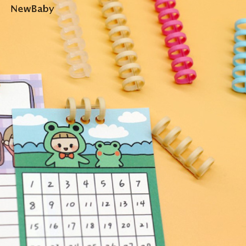 5pcs / Set Cincin Spiral 30 Lubang Bahan Plastik Untuk Perlengkapan Kantor