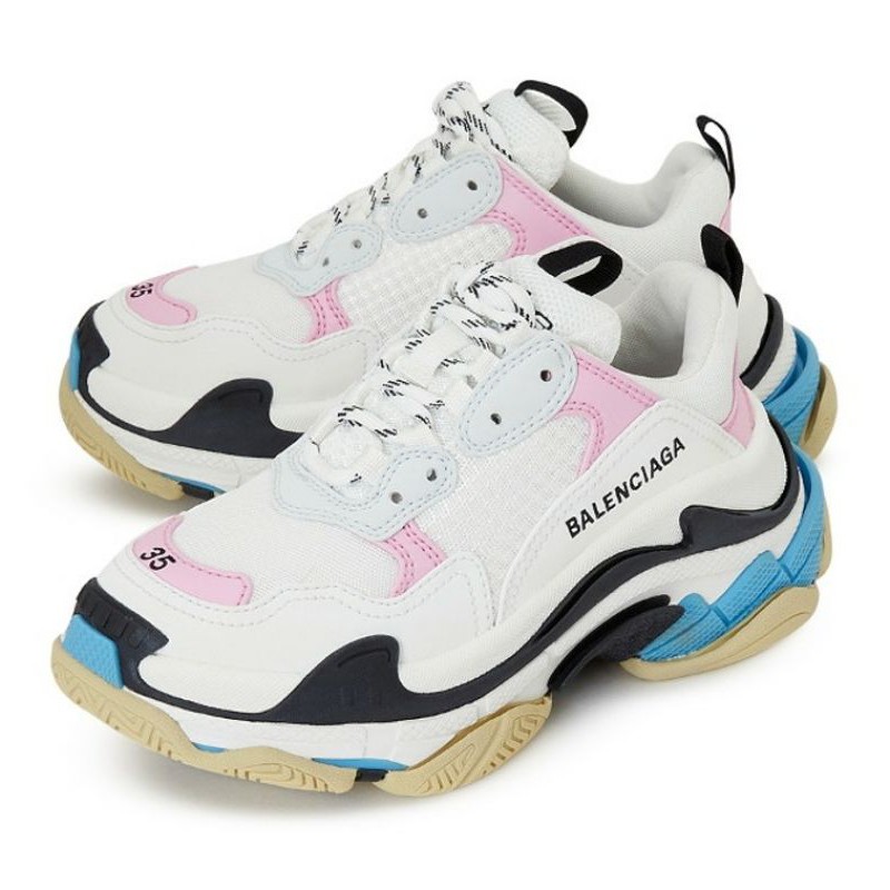 READY Balenciaga Triple S Sneaker White/Black/Pink Size 35/36