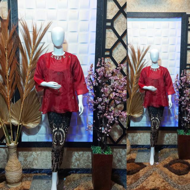 kebaya organza payet/stelan kebaya modren