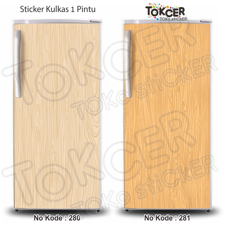 Stiker Kulkas 1 Pintu dan 2 Pintu Motif KAYU