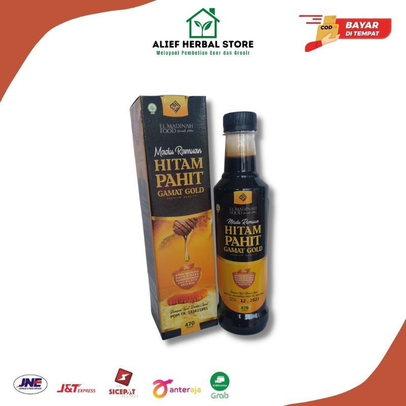 

Madu Hitam Pahit Gamat Gold El Madinah 470gr