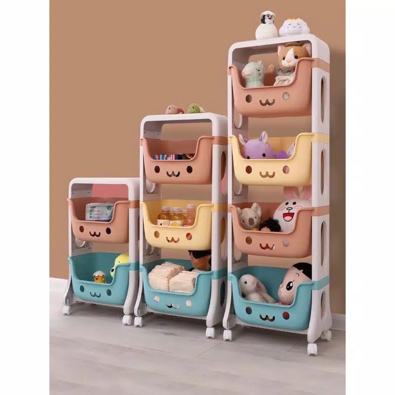 OS RAK MAINAN SUSUN SERBAGUNA TEMPAT MAINAN ANAK 2 SUSUN 3 SUSUN 4 SUSUN PORTABLE TOYS RACK