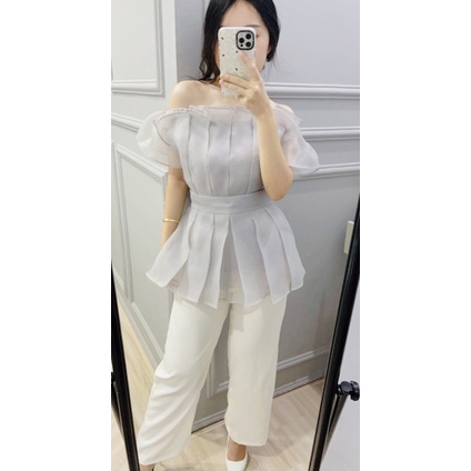 [FORTUNELAVIE] CLAUDETTE SABRINA / sabrina top / baju pesta / cocktail / pakaian organza wanita