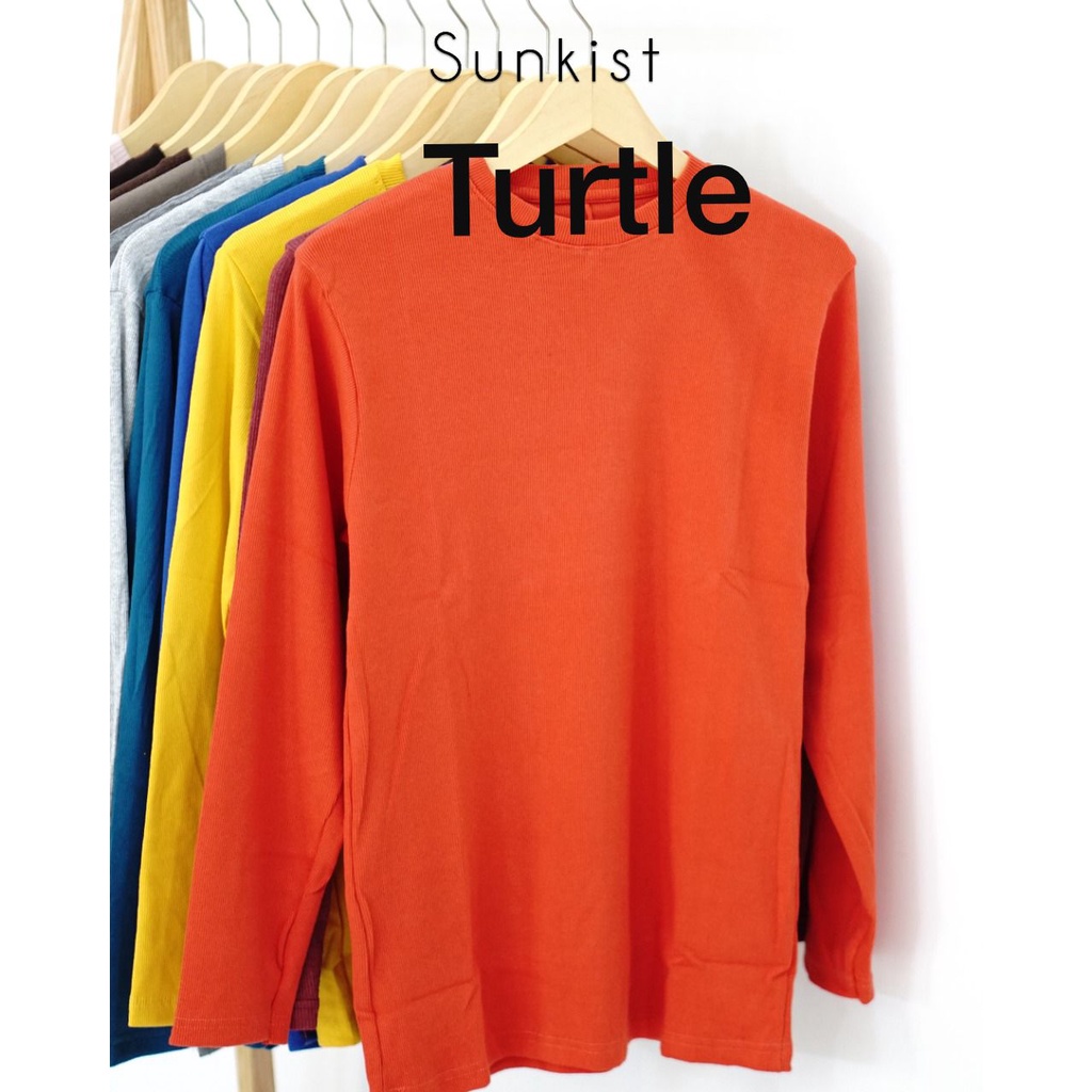 Kaos Turtleneck Wanita Unisex Bahan Rib Premium Ukuran All Size