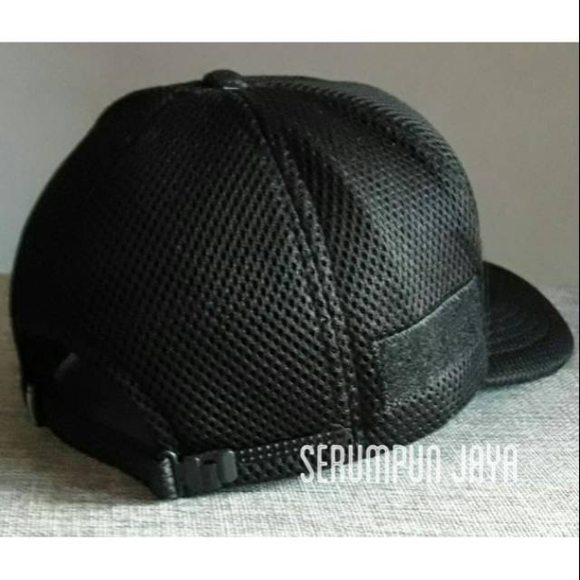 TOPI SECURITY - TOPI SECURITY TULISAN PUTIH 3PATCH JARING DOBEL MESH VELCRO