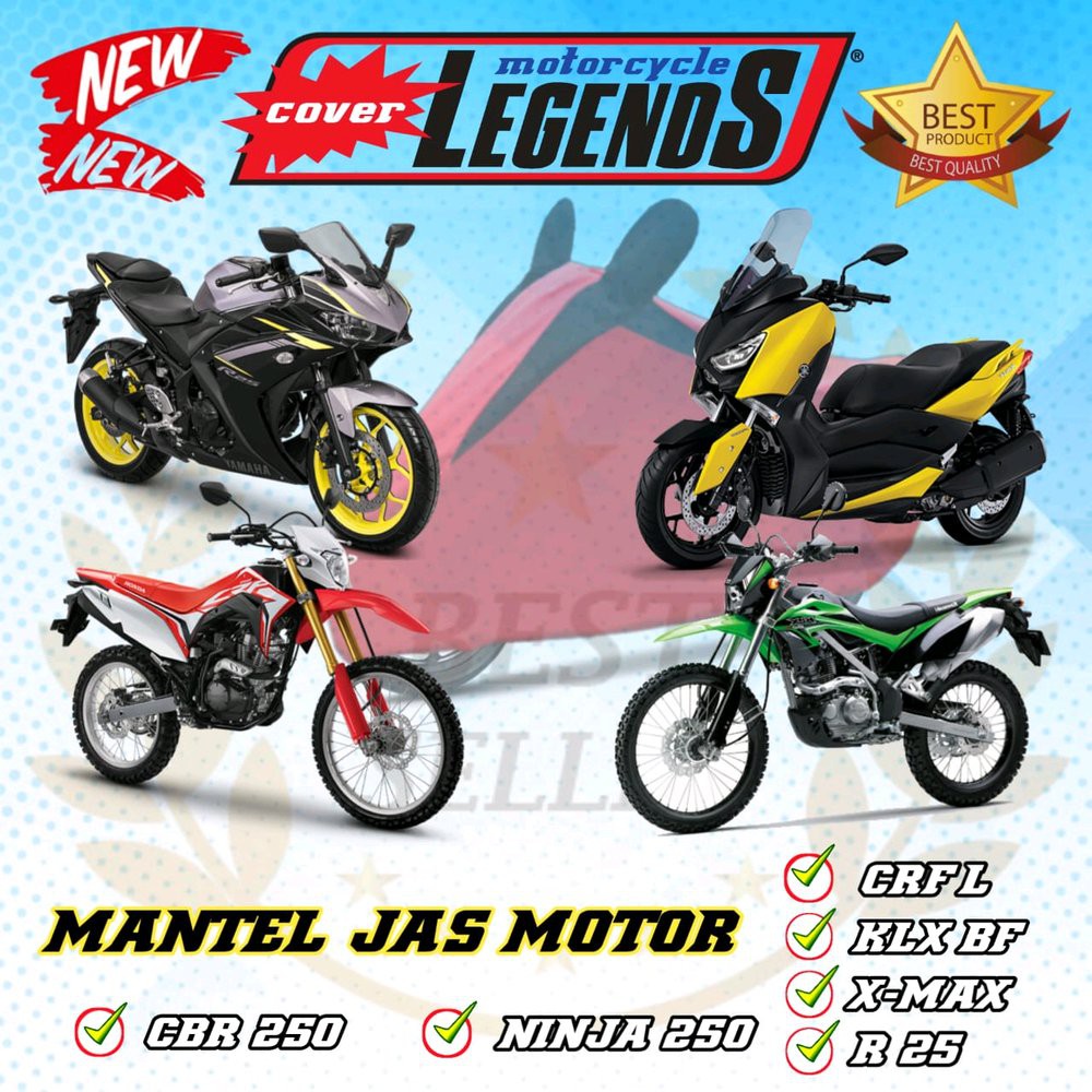 Sarung Cover Motor CBR 250 RR NINJA 250 RR X MAX R25 CRF 150 L KLX BF 150 Selimut Motor Mantel Penut Shopee Indonesia