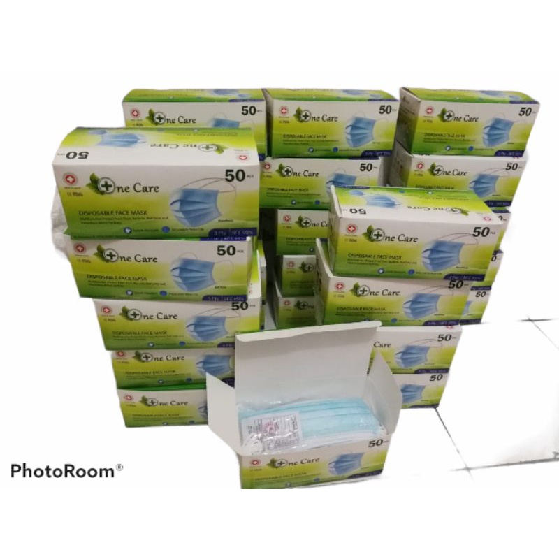 Termurah Masker Medis 3 Ply Face Mask Masker Wajah Earloop- 1 Box isi 50 pcs