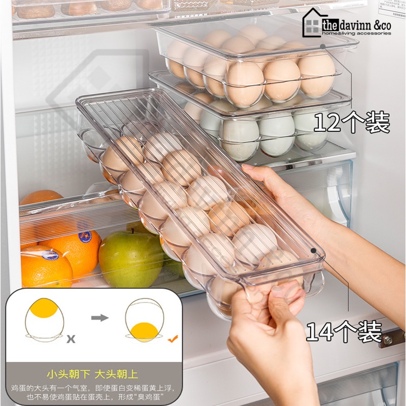 Kotak Tempat Penyimpanan Telur Ayam Rak Telor Desain Laci Bening Kotak Kontainer Makanan Kulkas | Food Storage Box Kotak Penyimpanan | Refrigerator Storage Box plastik bening serbaguna