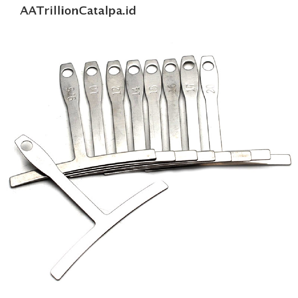 Aatrillioncatalpa 9pcs Alat Pengukur Radius Bawah Senar Gitarbass Bentuk T