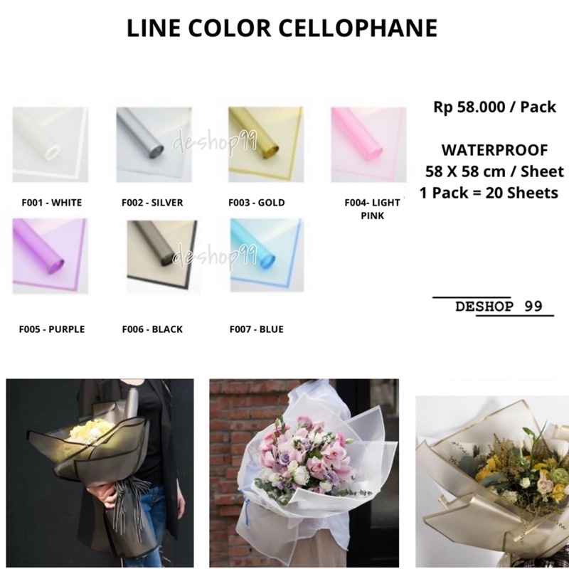 

[TERMURAH] LINE COLOR CELLOPHANE | KERTAS BUNGA GARIS | WRAPPING PAPER FLORIST BOUQUET