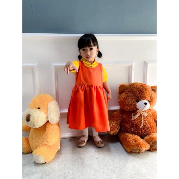 Saoirse's Younghee Dress - Kostum boneka Squid Game anak perempuan cosplay - Baju + Dress