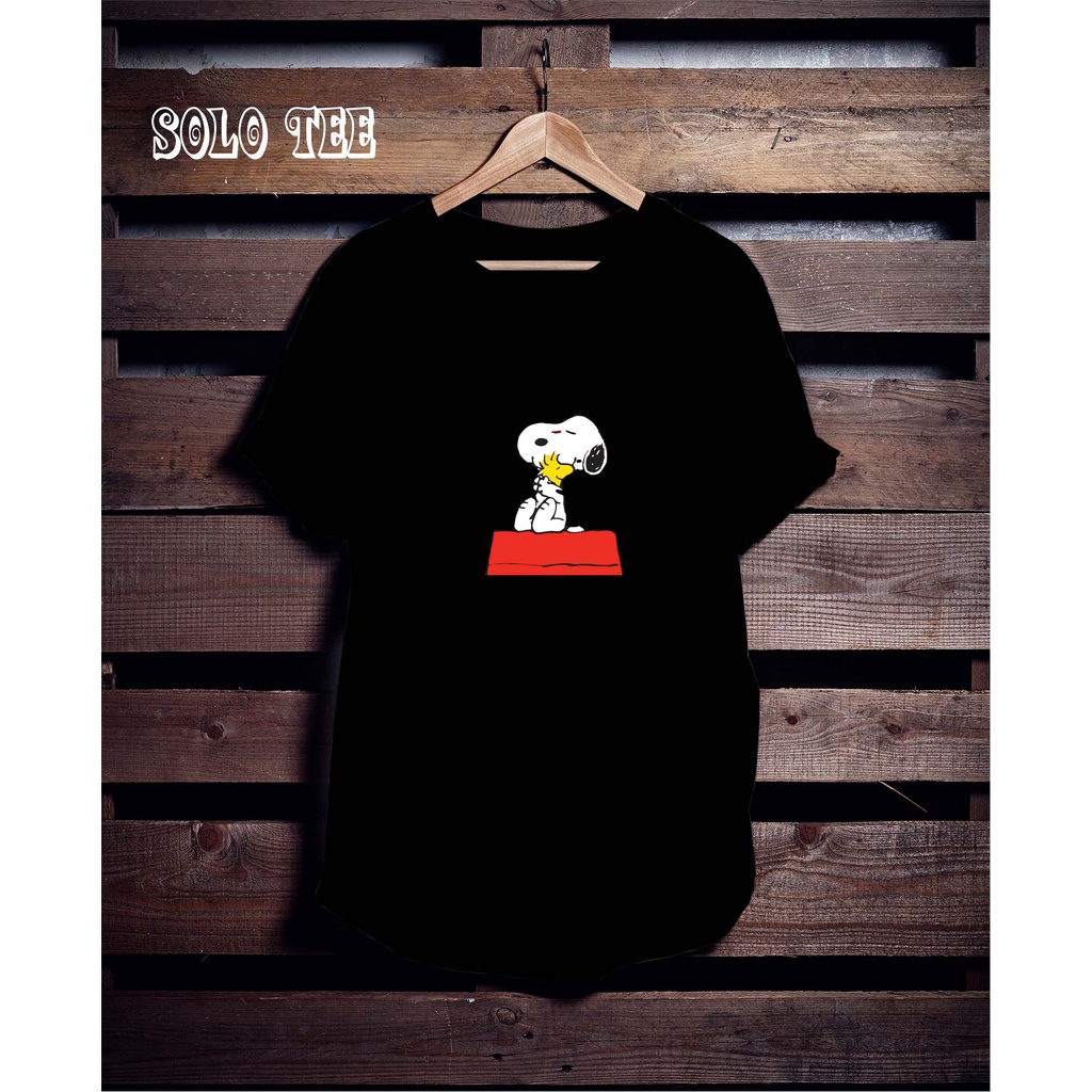 KAOS SNOOPY WOODSTOCK BLACK TSHIRT