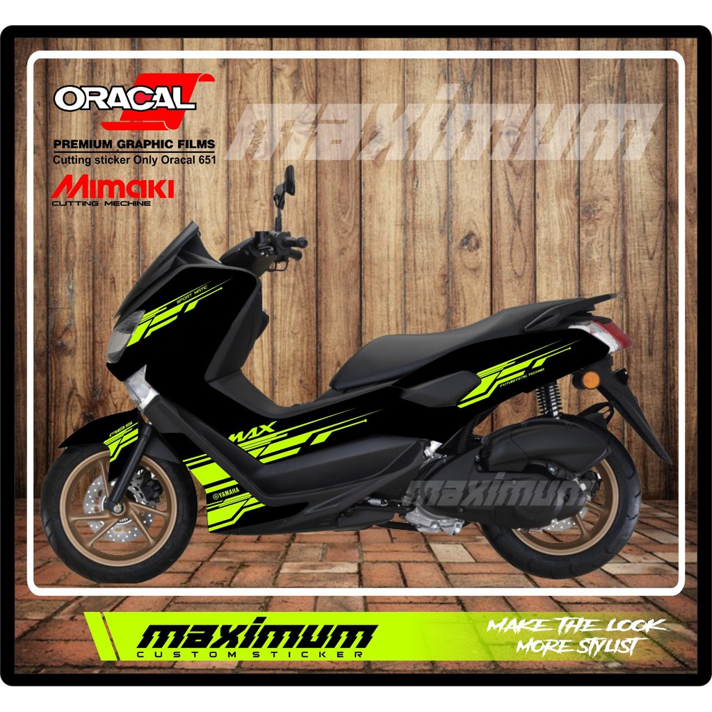 cutting sticker nmax - striping stiker oracal hijau tosca nmax