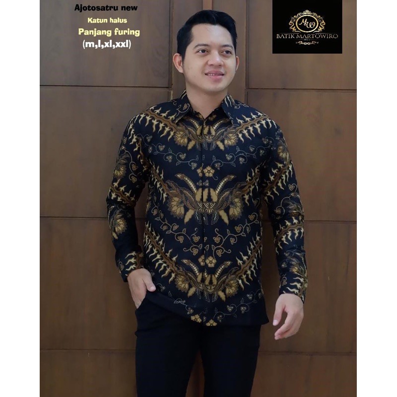 BATIK AJOTROSATRU HITAM LAPIS FURING KATUN HALUS SRAGENAN SIZE S-XXL HIGH QUALITY