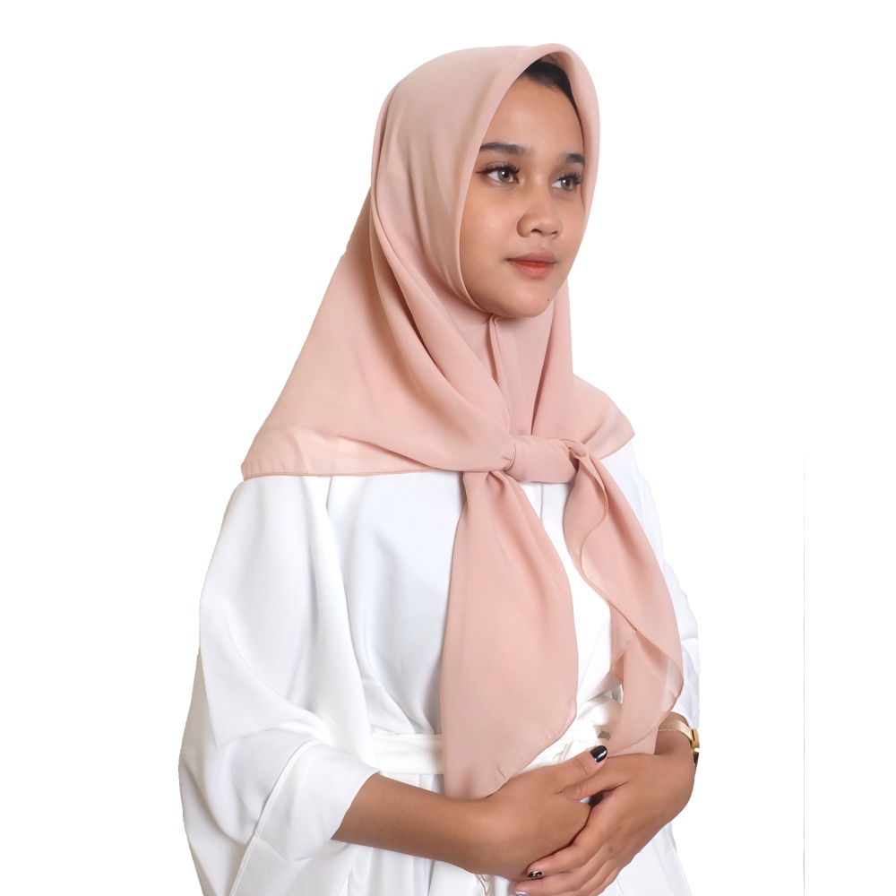 Maula Hijab - Kerudung Segi Empat Bella Square Jilbab Segiempat Paris Polos Premium-Cream