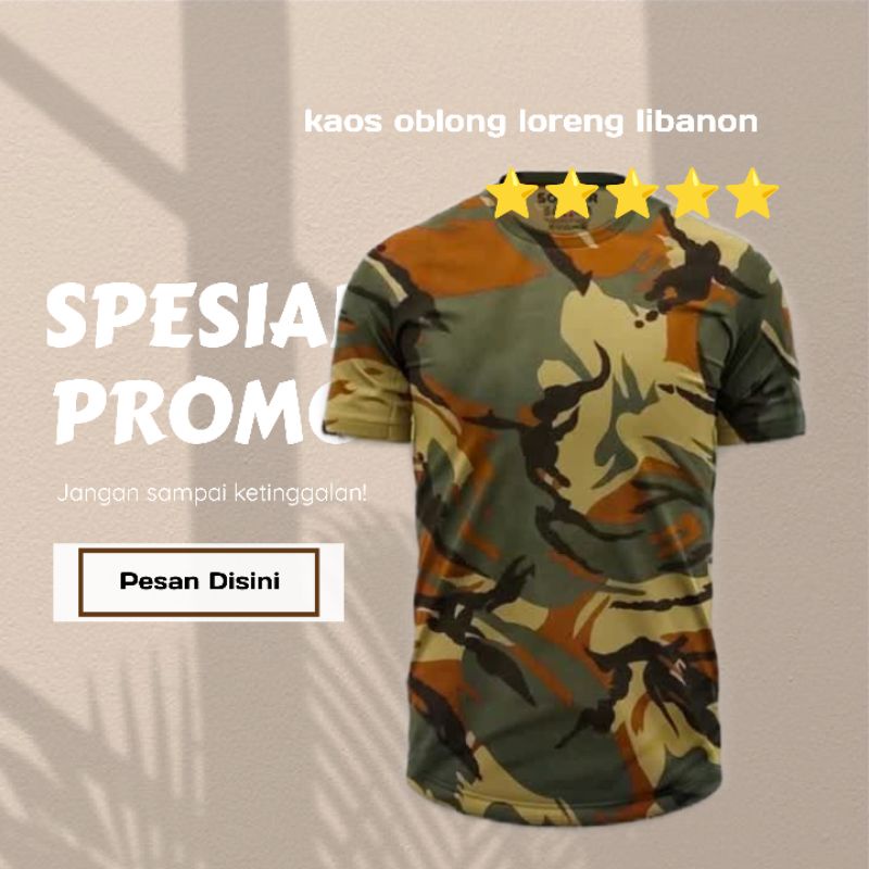 Kaos loreng Libanon/kaos dalam lengan pendek