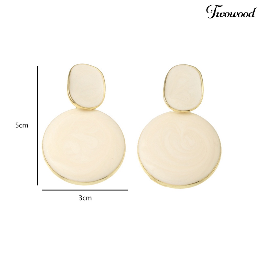 1 Pasang Anting Kait Rumbai Bentuk Geometris Tidak Pudar Untuk Pesta