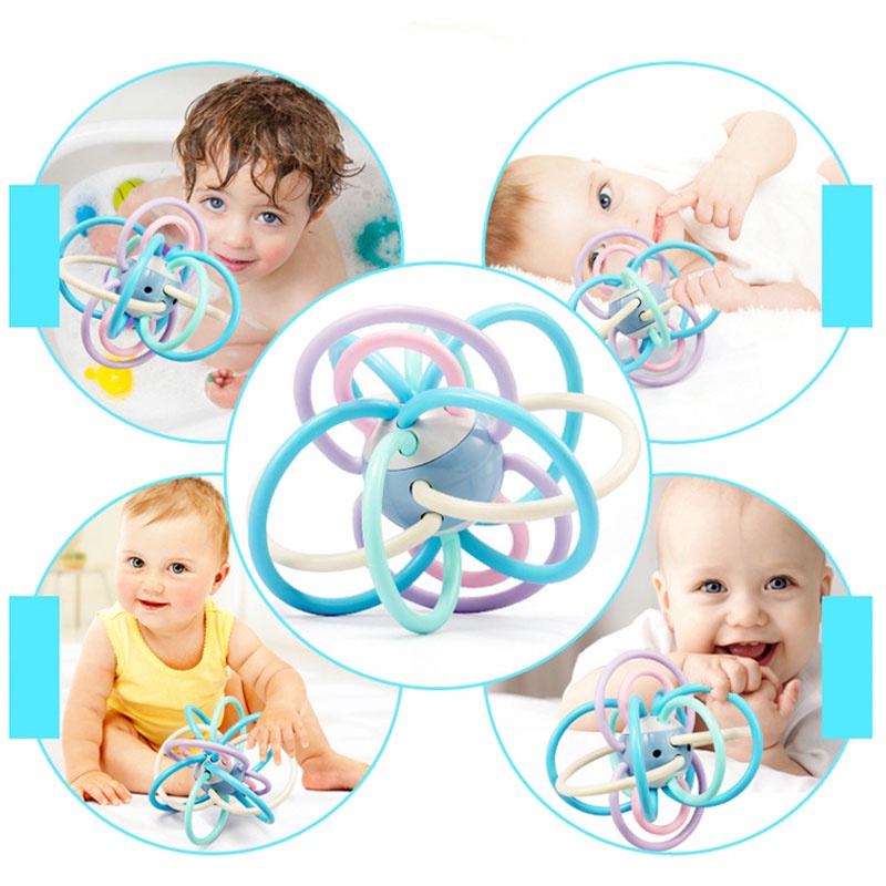 Mainan Edukasi Bayi Rattle Teether Manhattan Ball