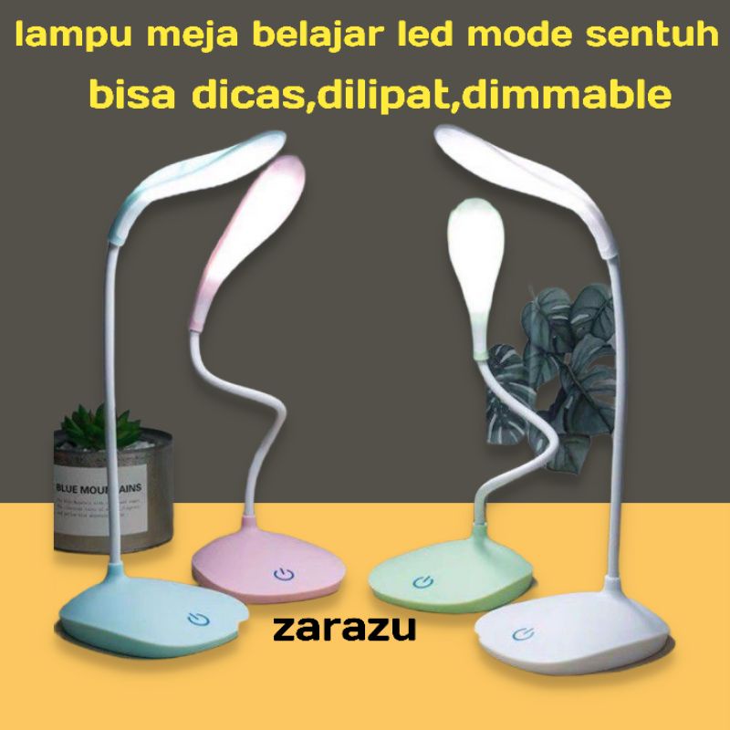 LAMPU MEJA BELAJAR 14LED 3 MODE SENTUH  BISA DICAS RECHARGEABLE DESKTOP LAMP