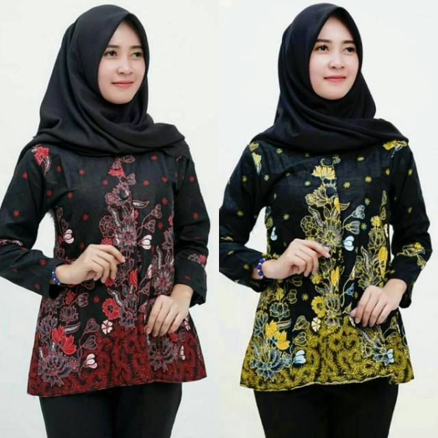 Blouse Batik Wanita Terbaru Model Soulmate Model Batik Atasan Wanita Atasan Baju Batik Wanita