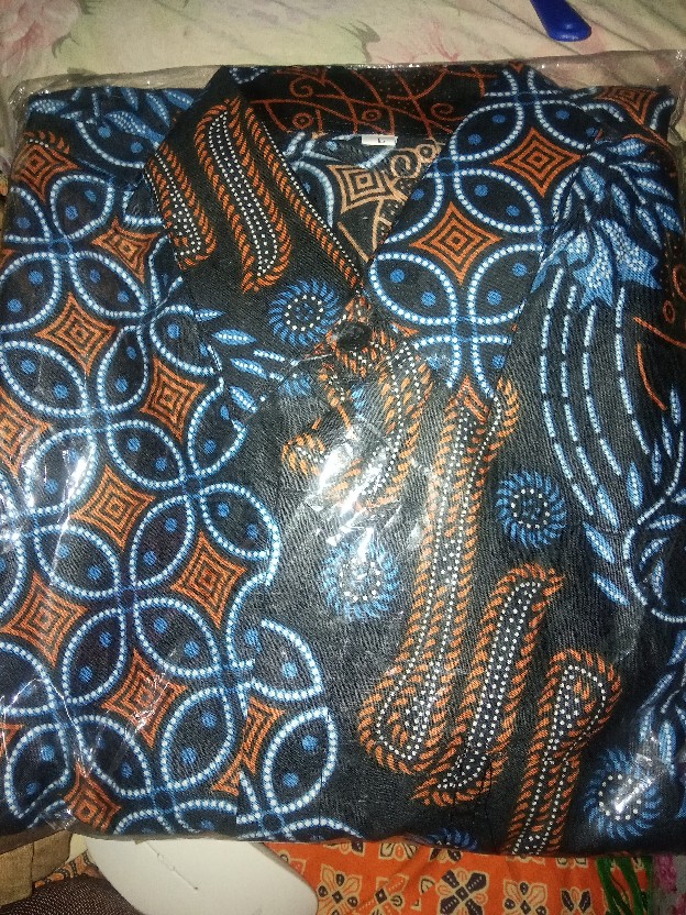 New Atasan Batik Pria Lengan Panjang Kenongo Hem Padi Pekalongan M L Xl Xxl