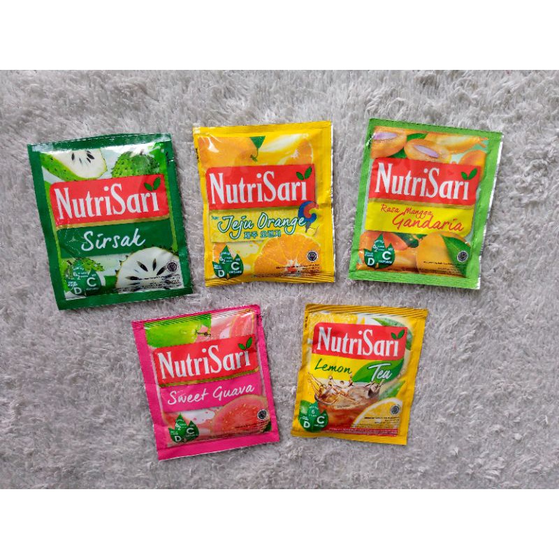 

NUTRISARI SIRSAT, JEJU ORANGE, SWEET GUAVA,MANGGA GANDARIA, LEMON TEA 14g