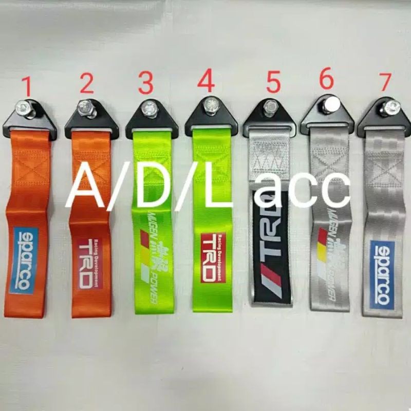 towing strap tali kain derek mobil / motor universal merah biru hitam mugen trd momo