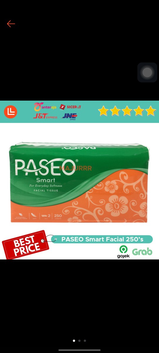 Tissue Paseo Smart Facial 250 Sheet  / Tisu Wajah Murah