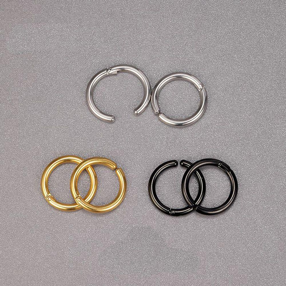 Anting Hoop Cuff Nanas Bergaya Menjuntai Titanium Steel Ear Cuff