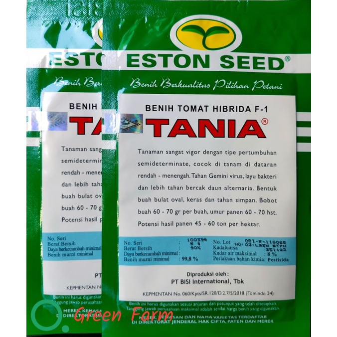 Tomat Tania F1 Tomat Tahan Virus Kemasan 5gr Original Pabrik Eston Seed Andalan