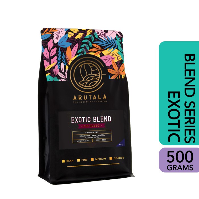 

DISKON - (BISA COD) ARUTALA Kopi Exotic Blend Espresso 500 Gram - Biji