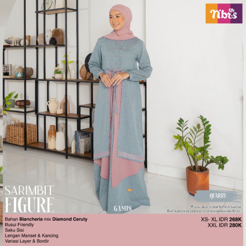Fashion gamis nibras ori syar'i syari model terbaru untuk lebaran 2022, warna hijab sangat menarik, 