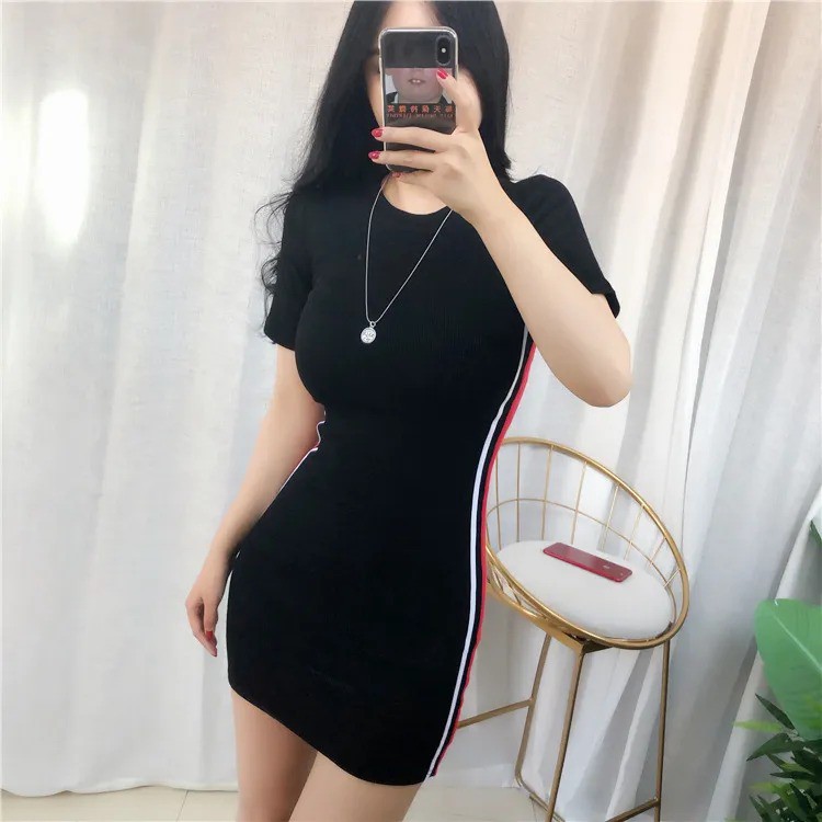 Sports Style Sexy Short Sleeve Bodycon Mini Dress 1067 (S-XL)