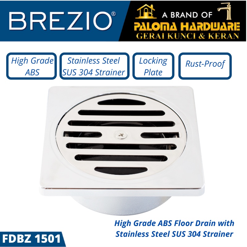 FLOOR DRAIN BREZIO FDBZ 1501 Lubang Saringan Air  GOT Lantai Mandi