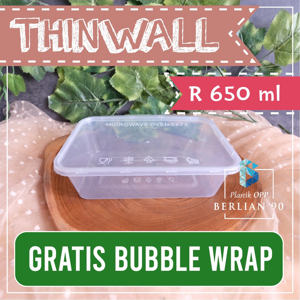 ( ECER ) Thinwall R 650 ml / Kotak Makan Foodgrade / Food Container Catering Makanan Tebal Termurah 