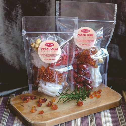 

Paket Komplit Peach Gum Dessert Mon Amie porsi 5 Cup