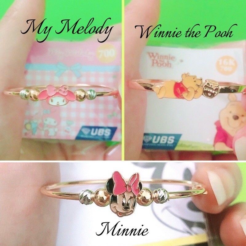 Gelang bangle anak minnie mouse, my melody dan winnie the pooh UBS 16K