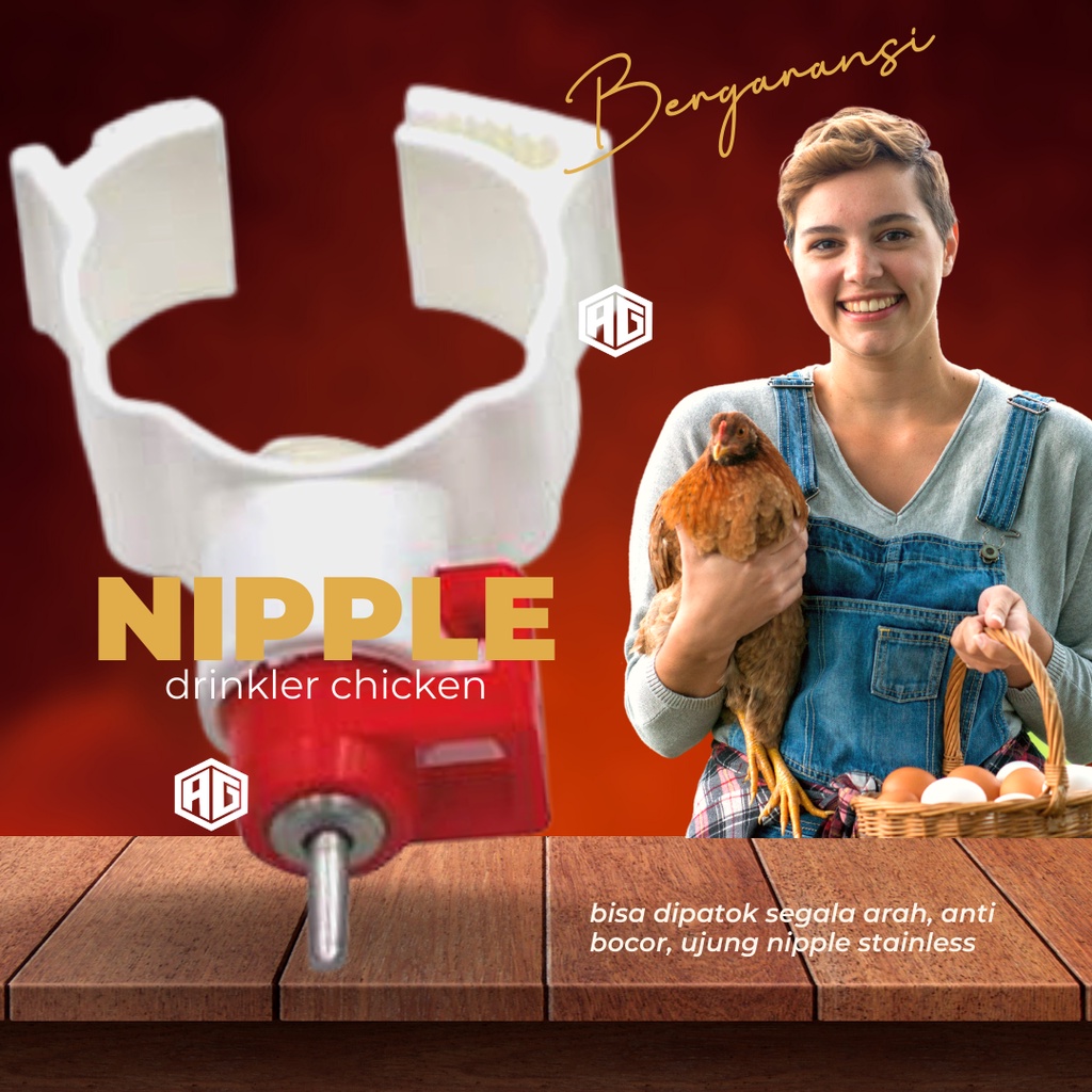 Nepel Nipel Nipple Kandang Ayam Petelur Ayam Broiler Tempat Minum Otomatis A3 A5 AGZONE