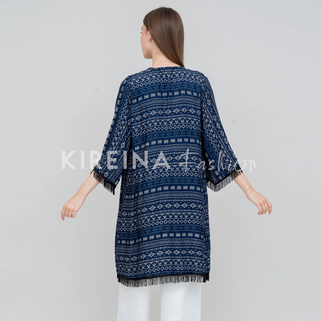 Cardigan Rumbai Wanita Cardigan Panjang Bohemian Outer Etnik Wanita | Kireina Fashion