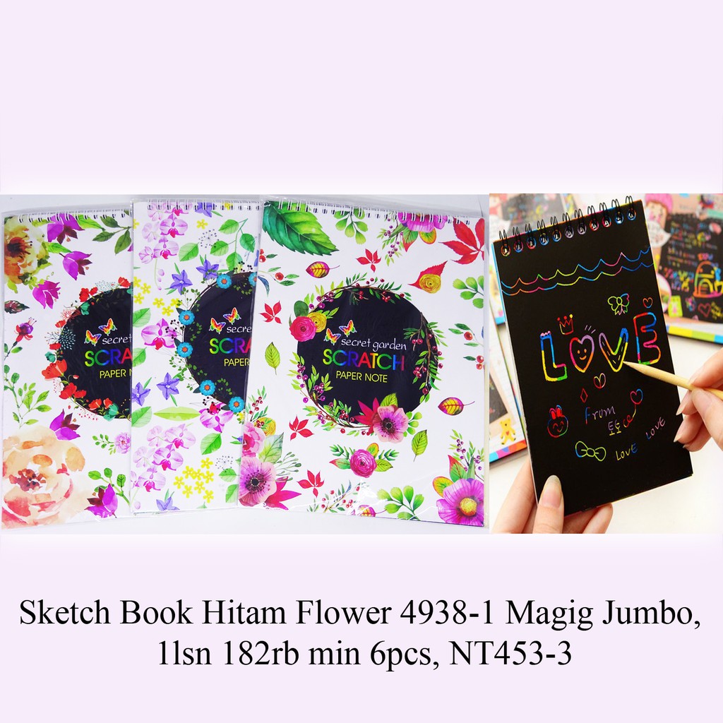 

Sketch Book Hitam Flower 4938-1 Magig Jumbo NT453-3
