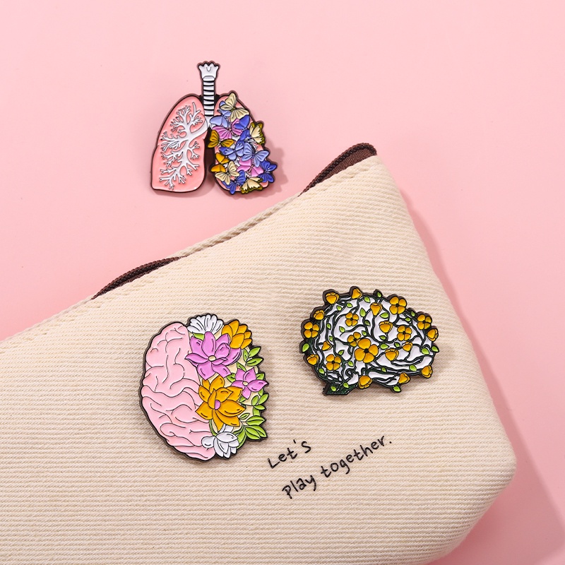 Pin / Bros Bentuk Organ Manusia 5 Model Warna-Warni Untuk Aksesoris Pakaian