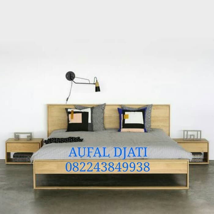 Set ranjang bed dipan tempat tidur nakas minimalis top jati jepara