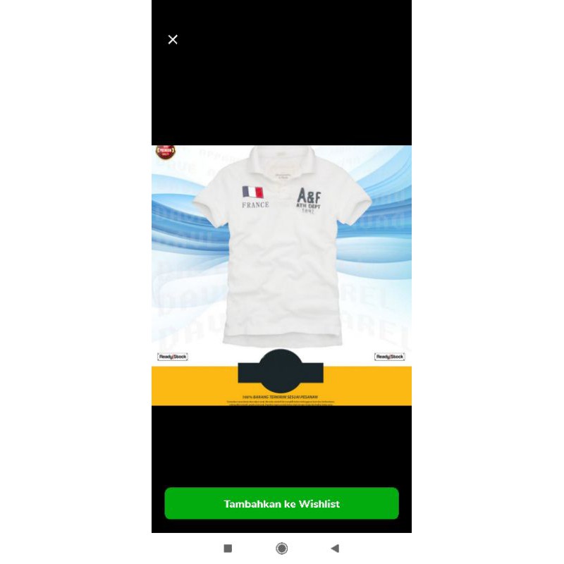 tshirt polo shirt baju kaos kerah Abercrombie and Fitch France - High Quality