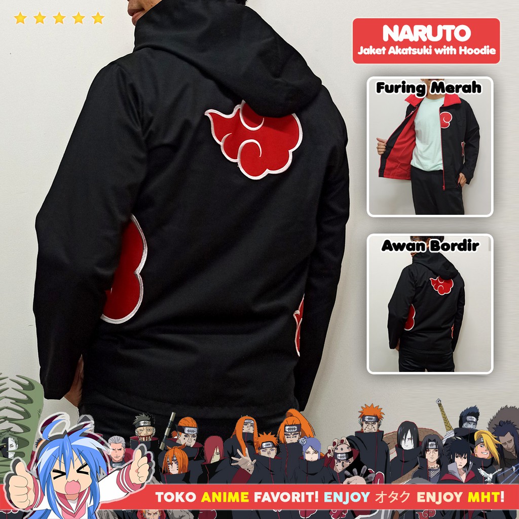 Jaket Hoodie Anime Naruto Akatsuki Itachi Pein Deidara Tobi Sasori Konan Hidan Zetsu Kisame