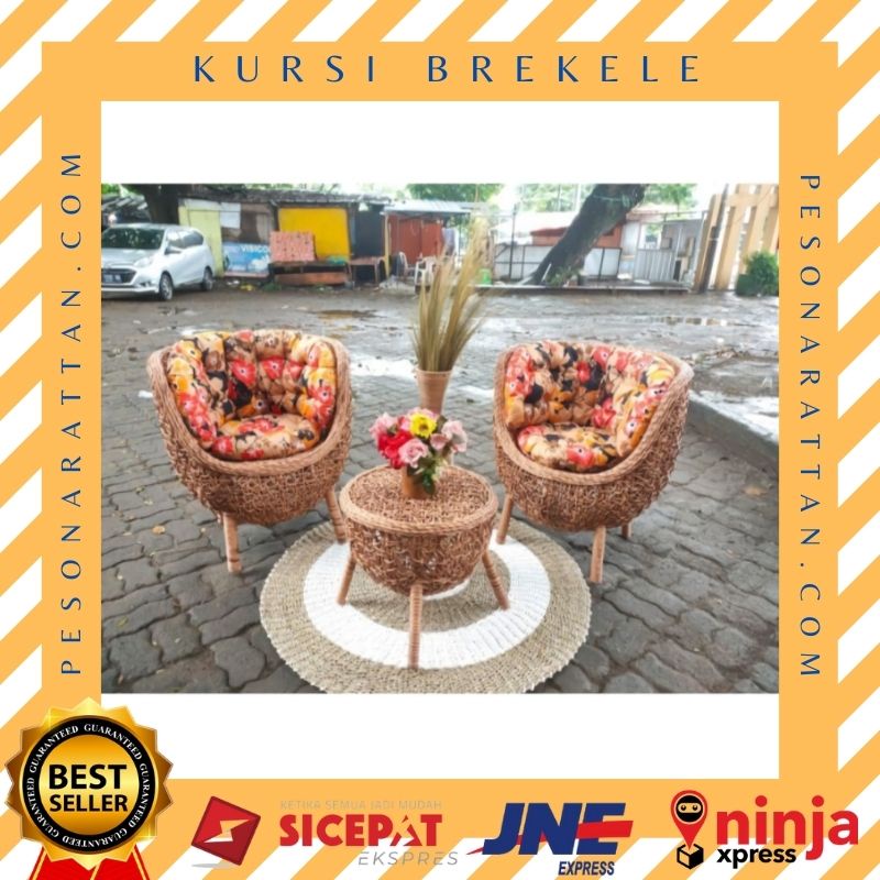 Kursi Teras Brekele Rotan Sintetis Santai Malas Wfh Halaman Rumah Taman Ruang Tamu Modern Minimalis 