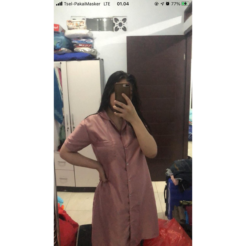 BAJU TIDUR / BAJU TIDUR SATIN / DRESS SATIN / SLEEP WEAR / PIYAMA SATIN