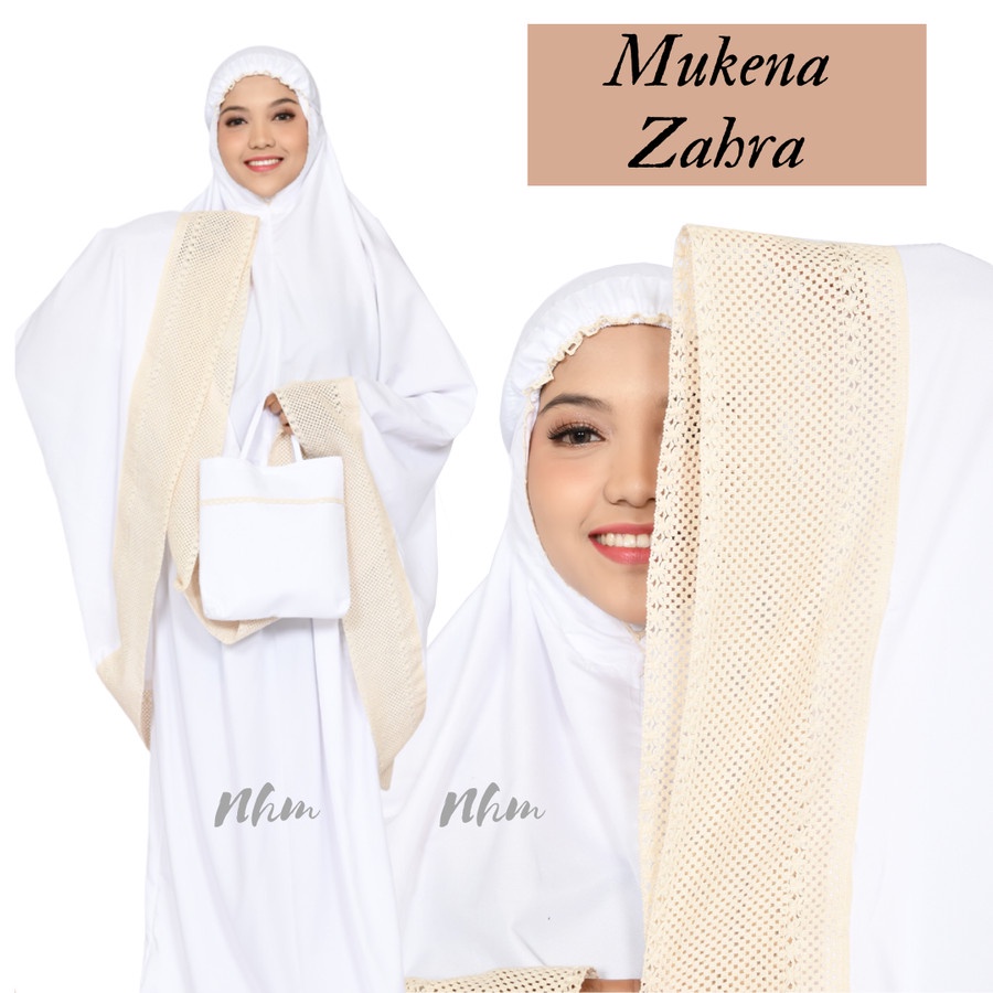 Mukena Dewasa Zahra Katun Polos, Mukena Telekung Traveling Dewasa