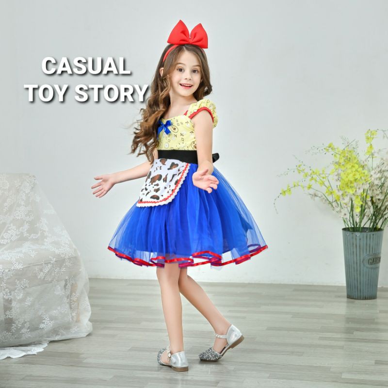 DRESS CASUAL PRINCESS SNOW WHITE / GAUN PESTA ULANG TAHUN ANAK / KOSTUM SNOW WHITE IMPORT